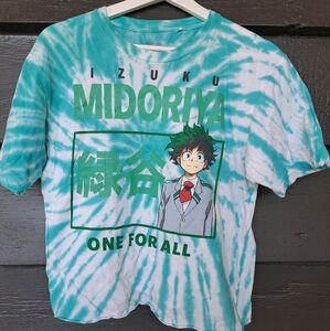 My Hero Academia tie dye cropped Izuku Midoriya T-Shirt size S
